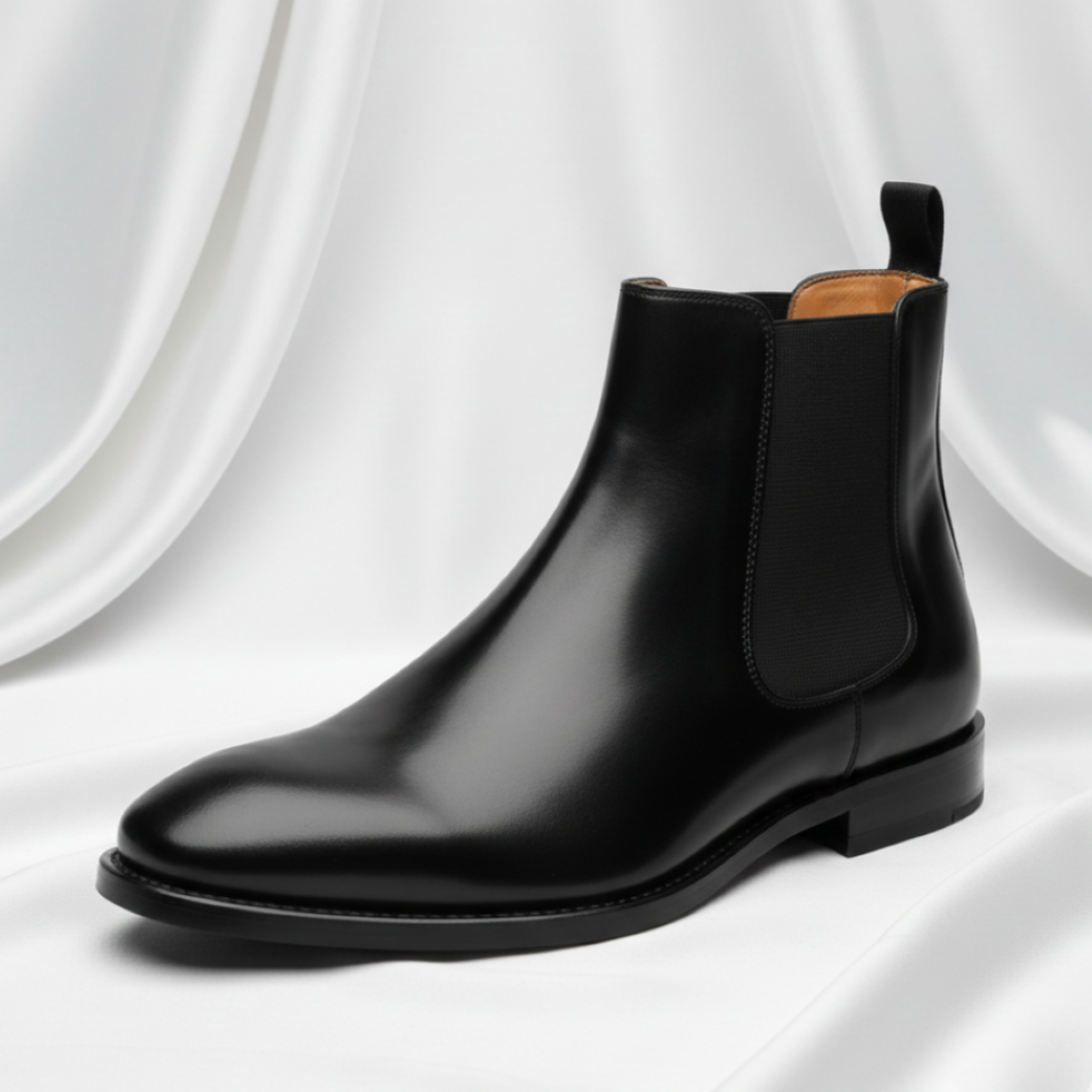 Mens casual chelsea boots slip-on black brown shoes cowboy ankle boot