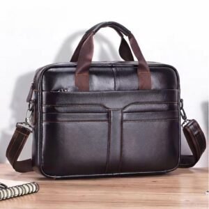 Marvellous leather men's briefcase, large capacity business office bag, cowhide computer bag, can be carried by hand or shoulder
